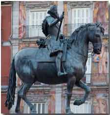 Statua di felipe III in Plaza Mayor de Madrid